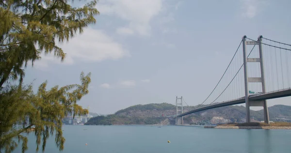 Puente Colgante Tsing Ciudad Hong Kong — Foto de Stock