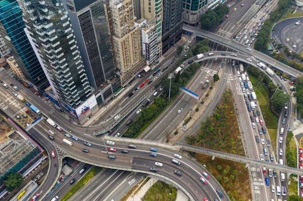 Κόλπος Causeway Χονγκ Κονγκ Ιανουαρίου 2021 Αεροφωτογραφία Της Πόλης Του — Φωτογραφία Αρχείου