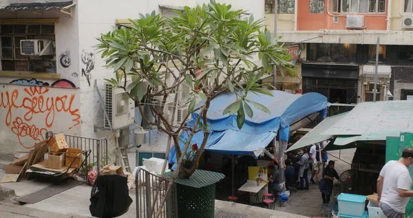 Central Hongkong Februar 2021 Hongkongs Outdoor Stand Der Gage Street — Stockfoto