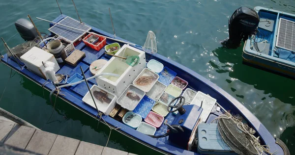 Sai Kung Hong Kong March 2021 Top View Fishing Boat — Stock Photo, Image