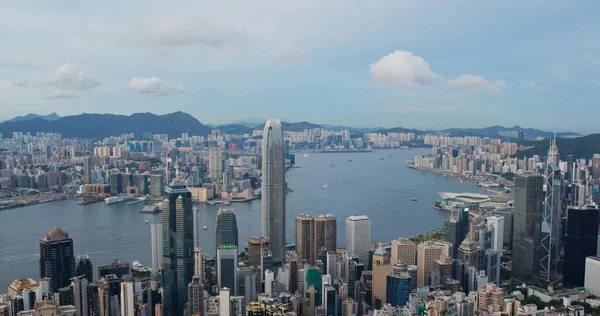 ビクトリアピーク 7月2020 香港の都市スカイラインランドマーク — ストック写真