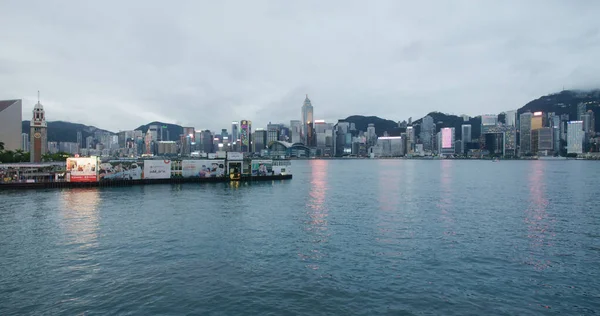 Victoria Harbor Hong Kong February 2021 Hong Kong City Night — Stock Photo, Image