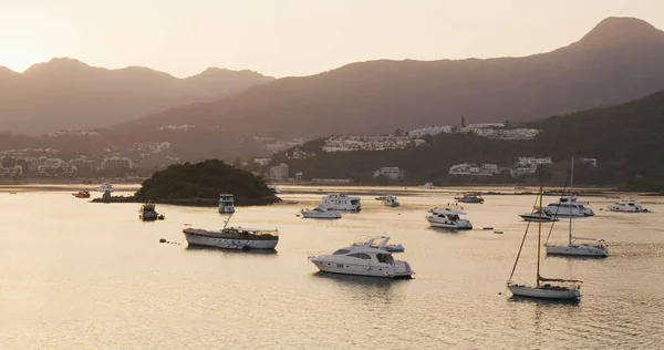 Morze Sai Kung Zachodzie Słońca — Zdjęcie stockowe