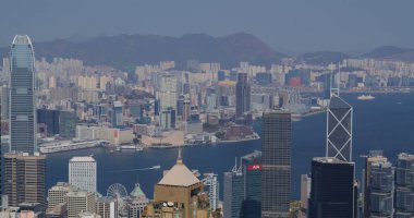 Victoria Peak, Hong Kong - 05 Şubat 2021: Hong Kong