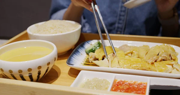 Hühnerreis Und Suppe Restaurant — Stockfoto