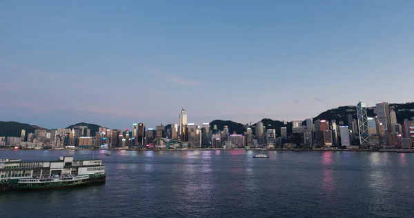 Victoria Harbor Hong Kong Julio 2020 Hito Hong Kong Atardecer — Foto de Stock