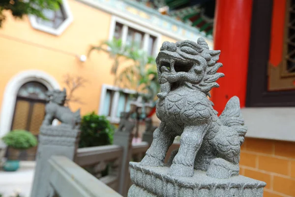 Chinese Lion Statue Temple — Stock Photo, Image