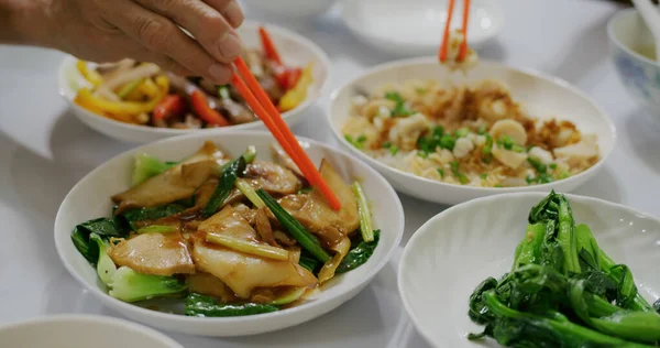 Hausgemachtes Abendessen Mit Gerichten Hongkong Stil — Stockfoto