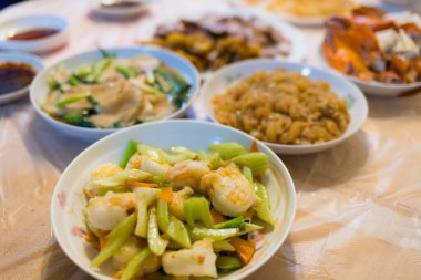 Hong Kong usulü ev yapımı yemekler.