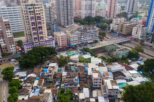 Yuen Long Hongkong Oktober 2020 Drohnenflug Über Hongkong Stadt — Stockfoto