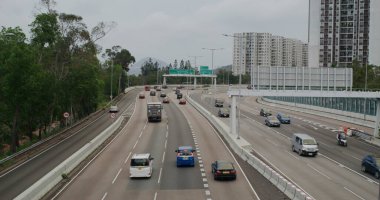 Quarry Bay, Hong Kong - 03 Mayıs 2021: Hong Kong trafiği