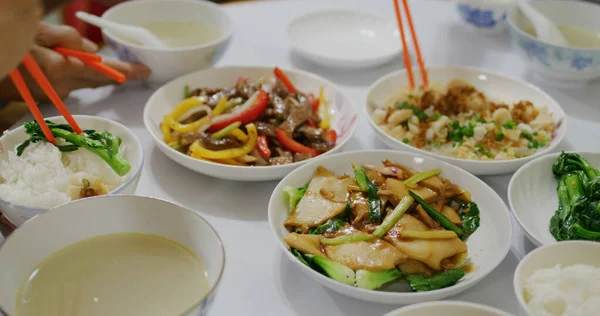 Cena Casera Con Platos Estilo Hong Kong — Foto de Stock