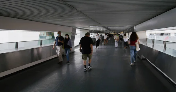 香港中环 2021年4月22日 行人天桥步行 — 图库照片
