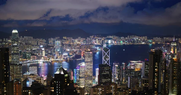 Victoria Peak Hong Kong May 2021 Hong Kong City Night — Stock Photo, Image