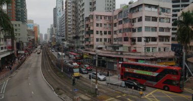 Yuen Long, Hong Kong - 21 Nisan 2021: Hong Kong yerleşim bölgesi
