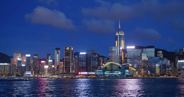 Victoria Harbor Hongkong Mei 2021 Stadsnacht Hongkong — Stockfoto