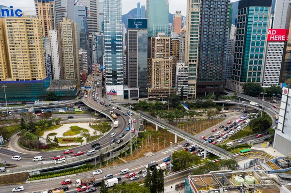 Causeway Bay Hong Kong Enero 2021 Vista Superior Del Distrito — Foto de Stock