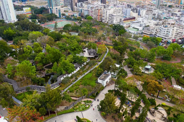 Ciudad Kowloon Hong Kong Marzo 2021 Vista Arriba Hacia Abajo — Foto de Stock