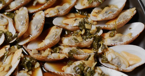 Piatto Vongole Vapore Stile Chaozhou — Foto Stock