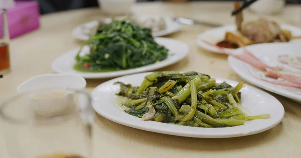 Estilo Chaozhou Pescado Vapor Verduras Fritas Carne — Foto de Stock