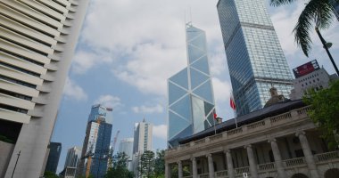 Merkez, Hong Kong - 22 Nisan 2021: Hong Kong 'da ofis kulesi