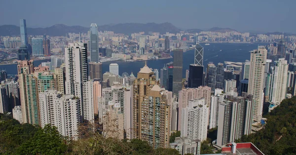 Victoria Peak Hong Kong Fevereiro 2021 Cidade Hong Kong — Fotografia de Stock