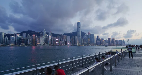 Victoria Harbor Hong Kong July 2021 Hong Kong City Night — стокове фото