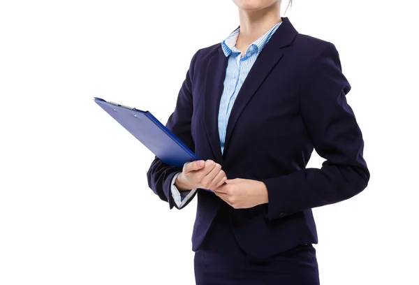 Businesswoman hold with clipboard — Stock Photo, Image