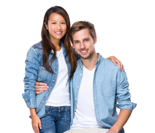 Beautiful affectionate couple smiling — Stock Photo, Image