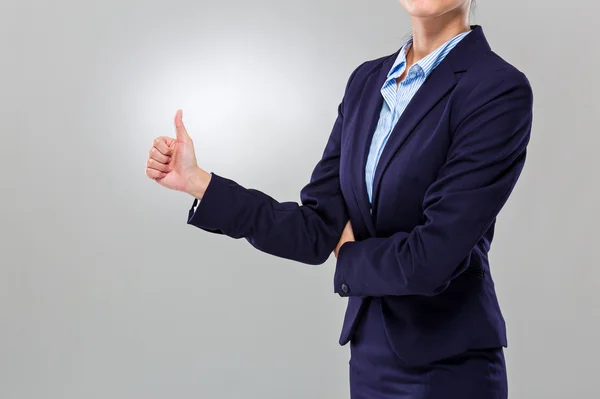 Businesswoman with thumb up — Stock Photo, Image