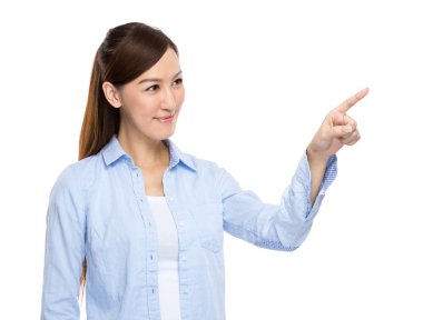 Asyalı kadın dokunmatik hayali panel