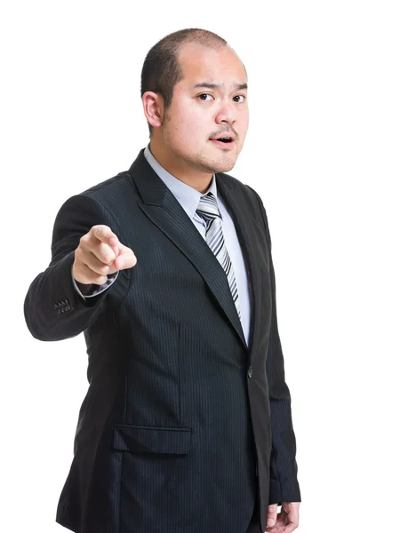 Angry businessman blame on others — Stock Photo, Image