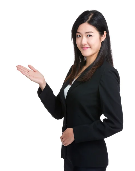 Asian businesswoman present — Stock Photo, Image