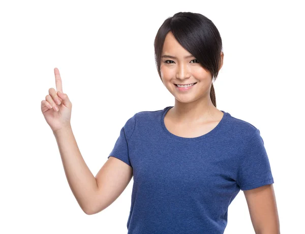 Asiatische Frau Finger nach oben — Stockfoto