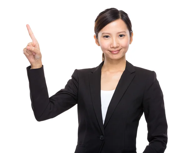 Asian woman finger up — Stock Photo, Image