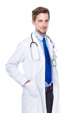 Caucasian medical doctor portrait clipart