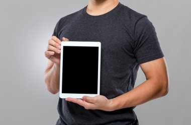 adam gösterisi ile boş bir ekran dijital Tablet