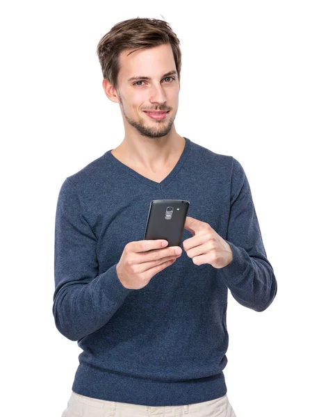 Människans användning av mobiltelefon — Stockfoto