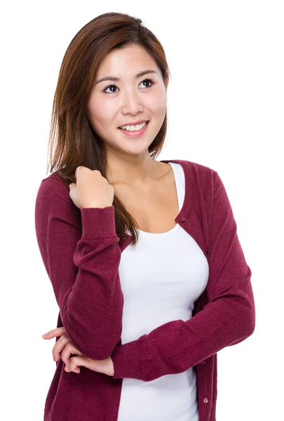 Asian woman think — Stock Photo, Image