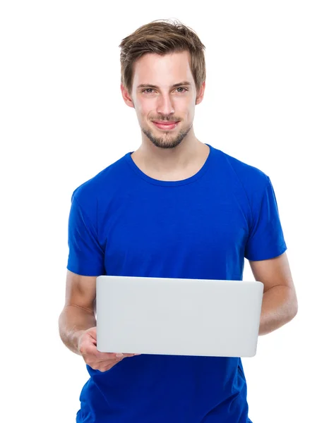 Man use of notebook computer — Stock Photo, Image