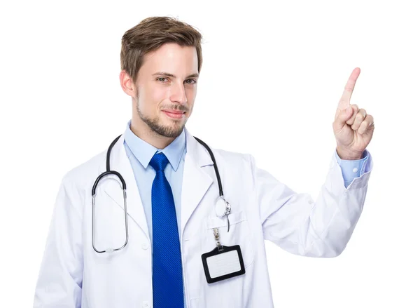 Medical doctor with finger up — Stock Photo, Image