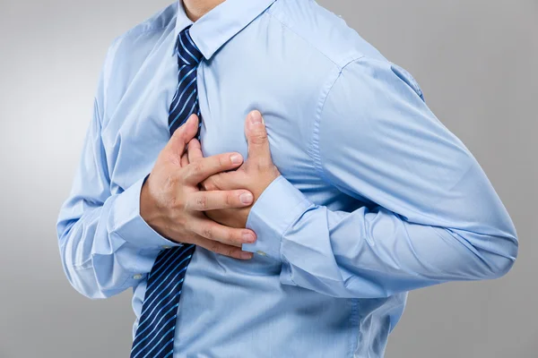 Uomo d'affari soffre di infarto — Foto Stock