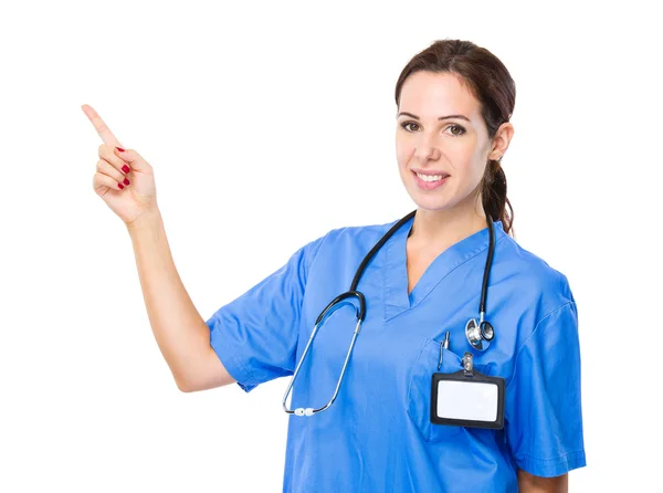 Medical person finger up — Stock Photo, Image