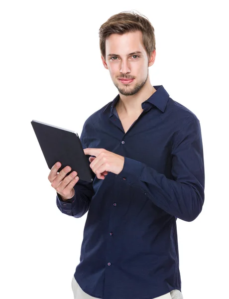 Man använda tablet — Stockfoto