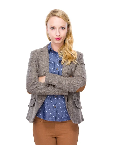 Serious caucasian woman — Stock Photo, Image