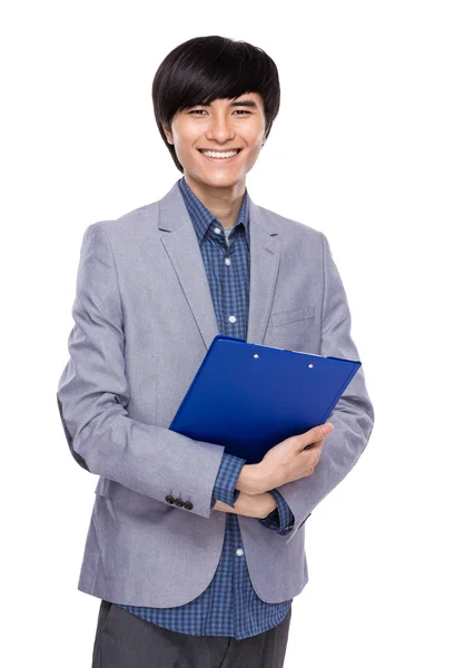 Hombre de negocios asiático con portapapeles —  Fotos de Stock
