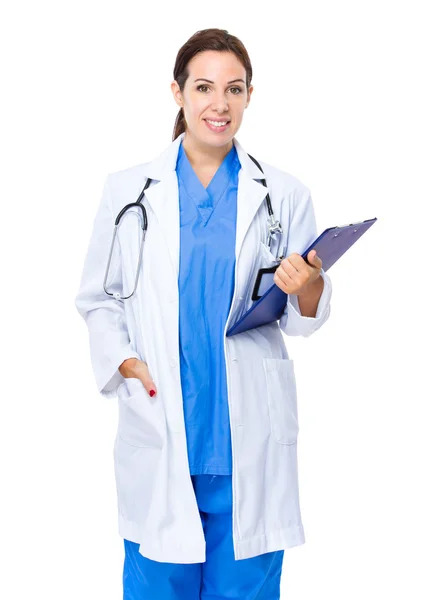 Doctor woman with clipboard — Stock Photo, Image