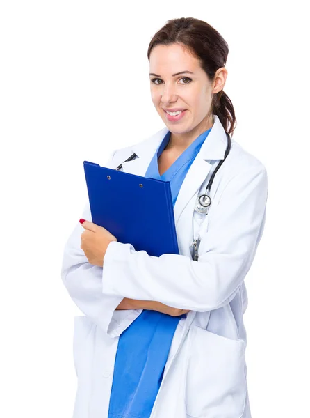 Female medical doctor with clipboard — Stock Photo, Image