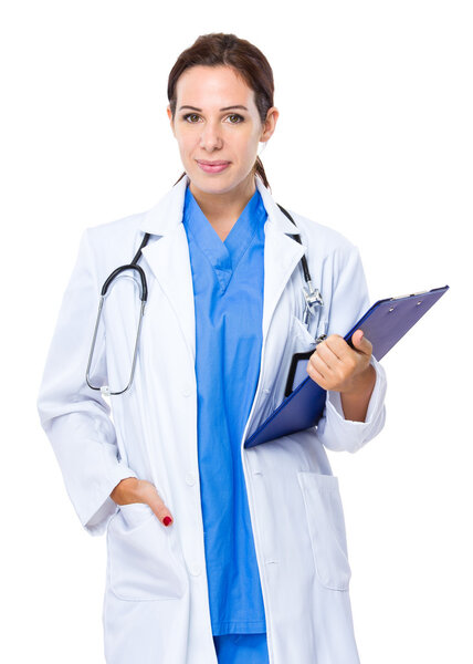 Medical doctor with clipboard