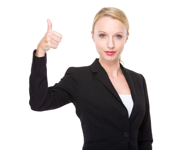 Businesswoman with thumb up — Stock Photo, Image